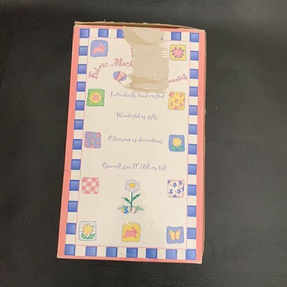 Fabric Mache Spring Bunnies Easter 11 Inches Tall Gifts Handcrafted Decoration - Picture 10 of 11